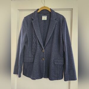 Old Navt Womens Dark Blue Denim Colored Blazer
